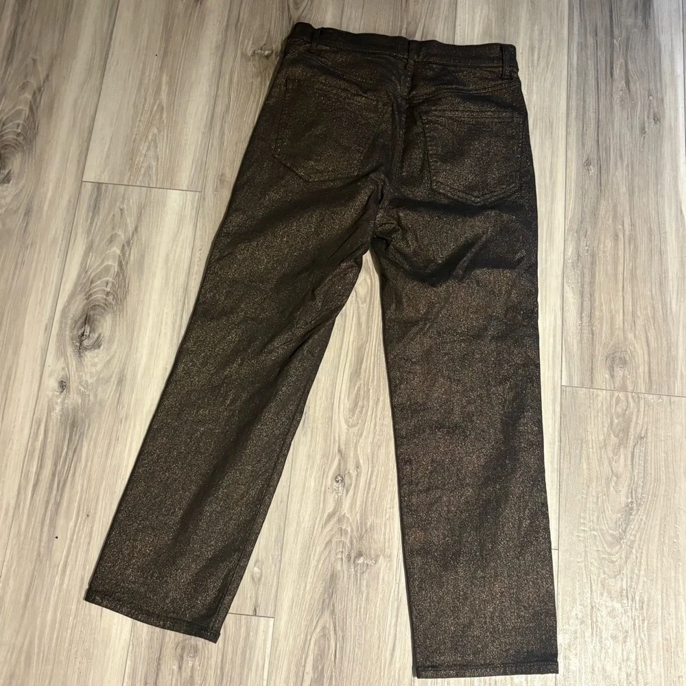 Express | Straight Super High Rise Black & Metallic Gold Jeans | SZ 4 - Picture 6 of 6